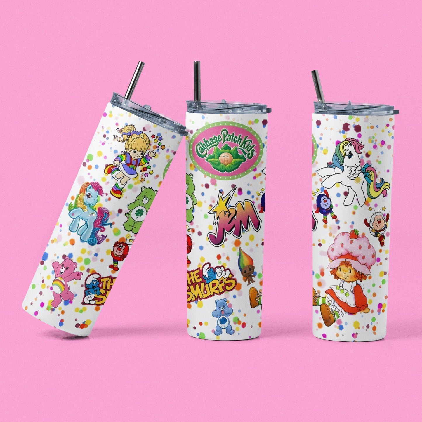 80s Girl Cartoons - 20 oz Stainless Steel Tumber